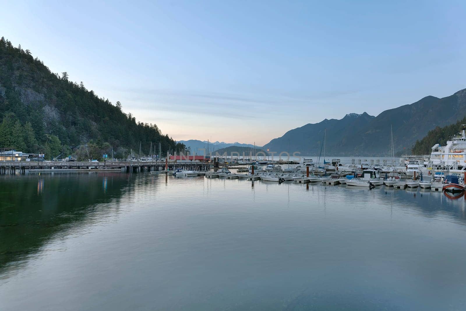 Marina at Horseshoe Bay in British Columbia during Sunset