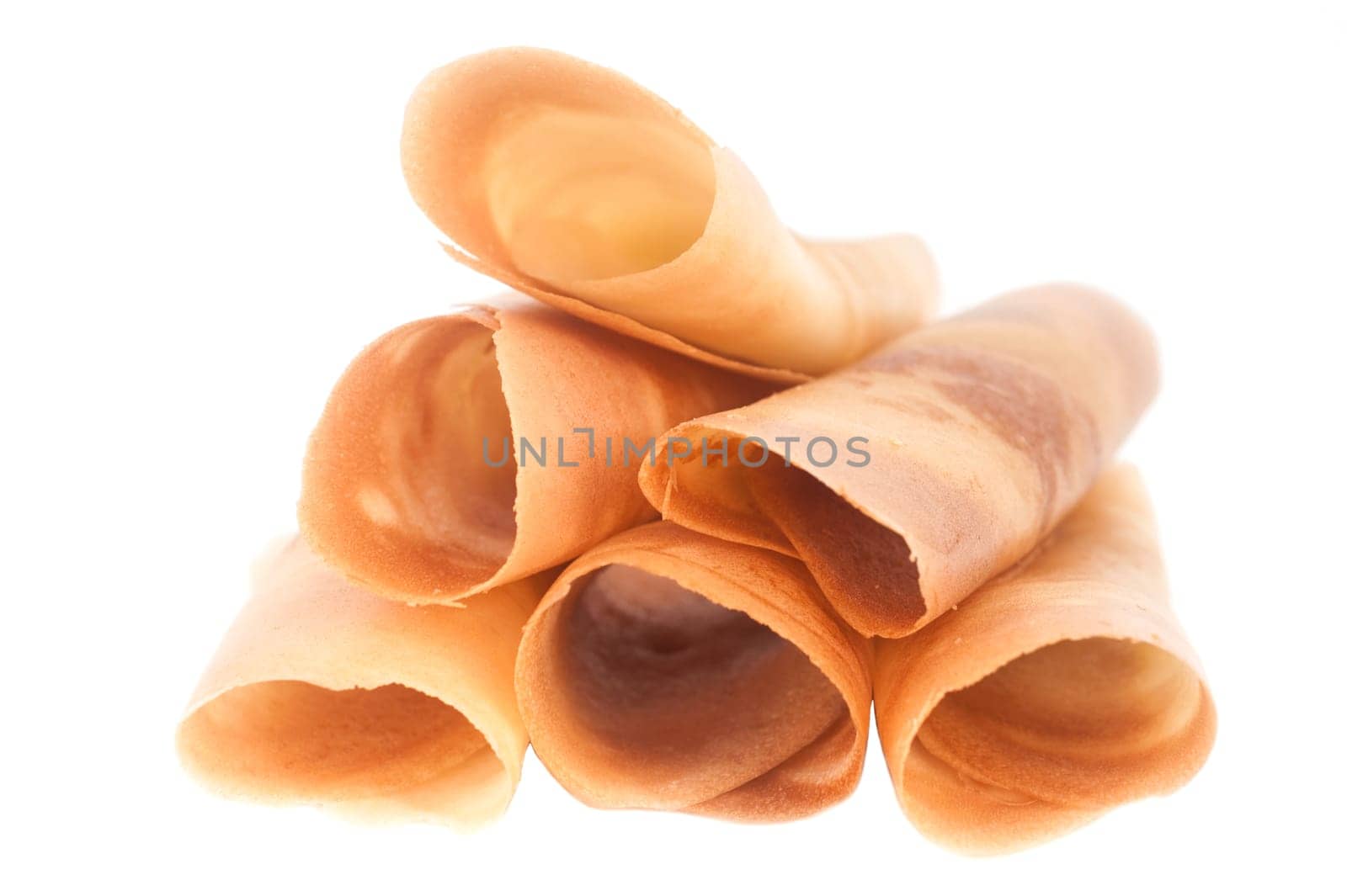 Burrito pancake asia style, Isolated on white background