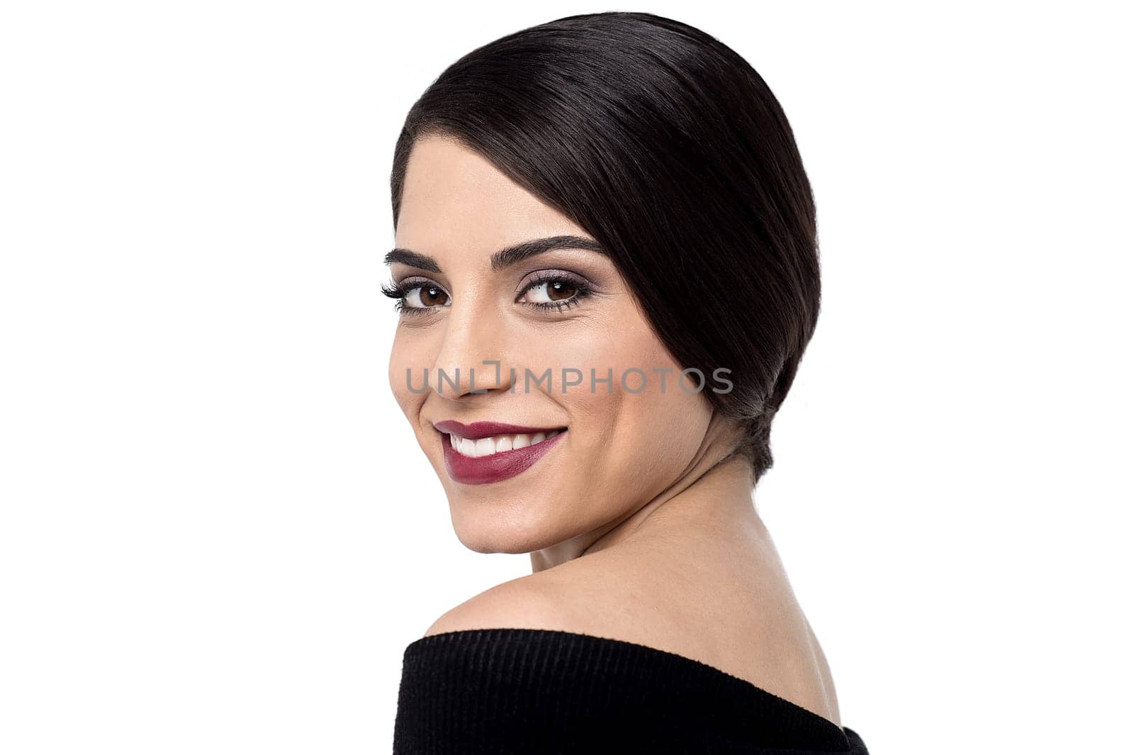 Close up image of woman posing to camera