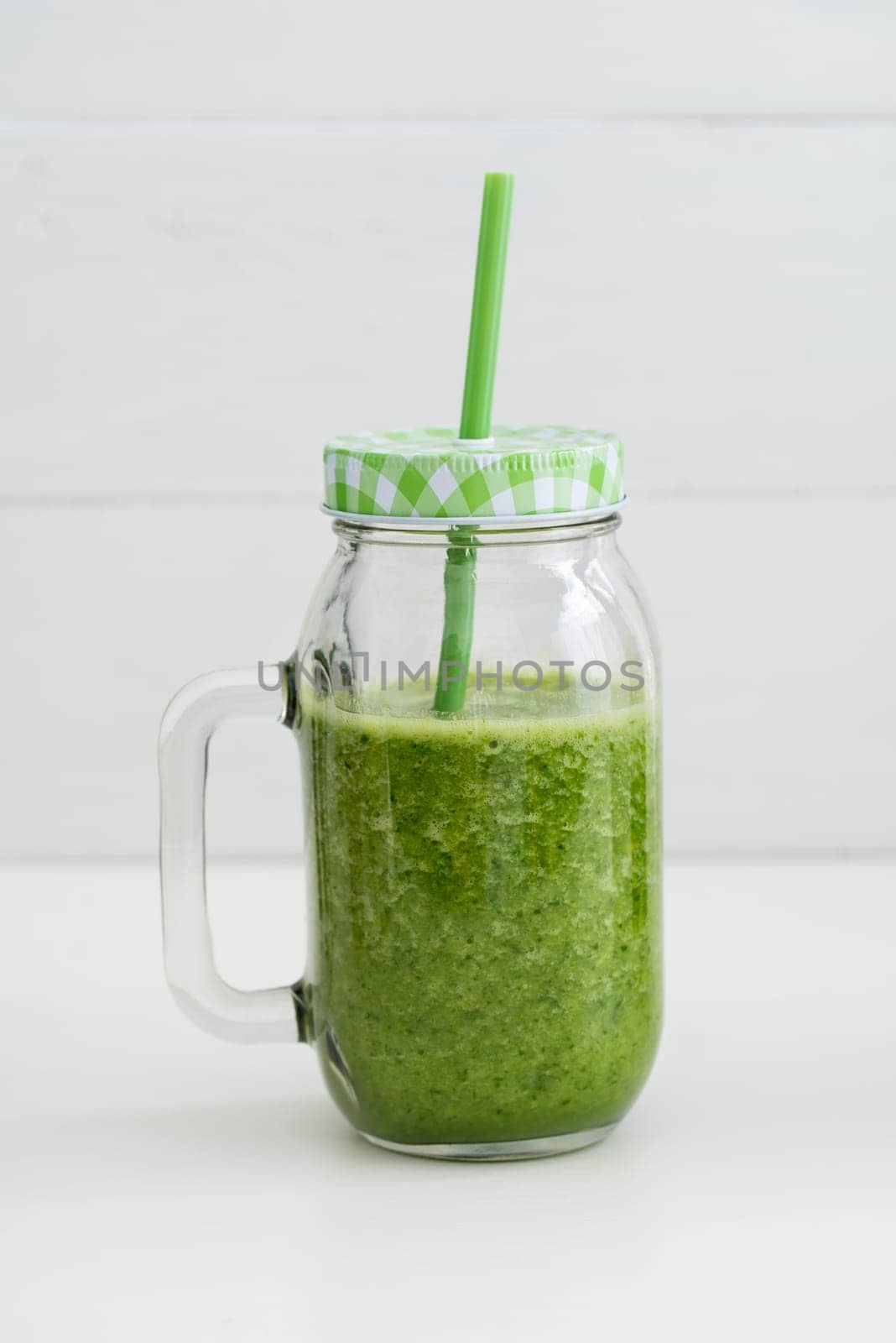 Green smoothie in glass