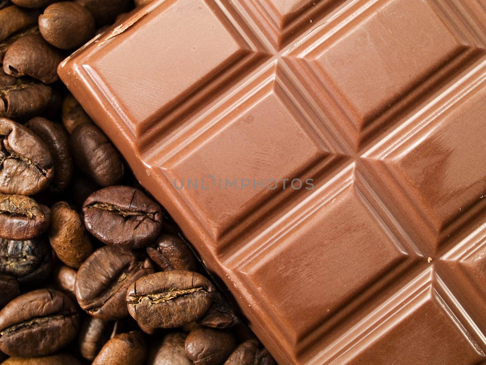 Coffee beans and chocolate
