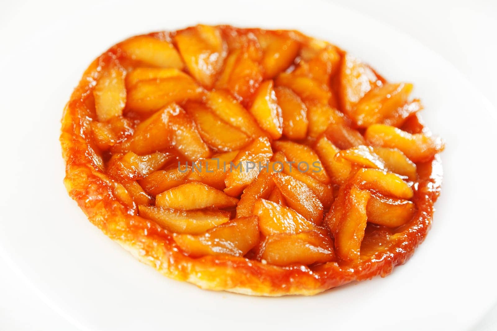 Homemade Apple Tarte Tatin with caramelized fruits