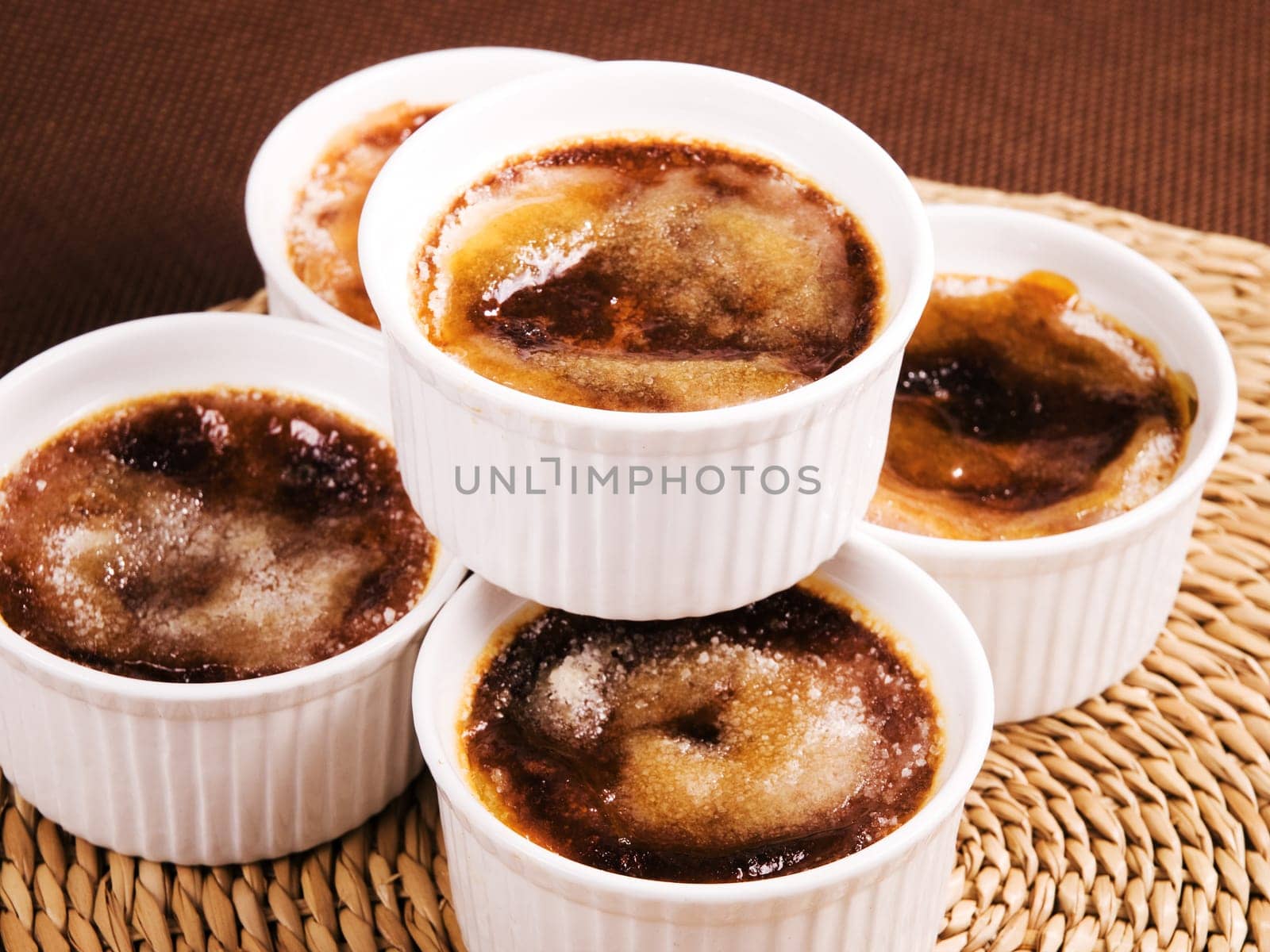 Creme Brulee, one portion, close up