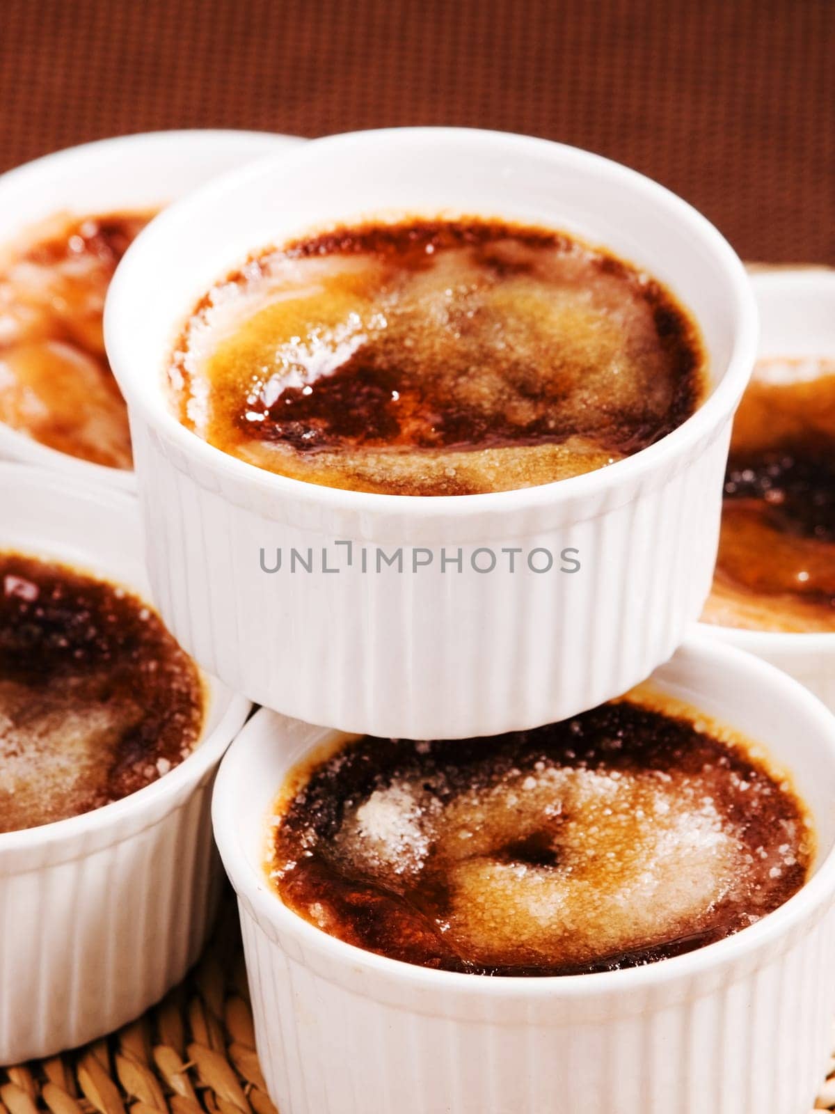 Creme Brulee, one portion, close up