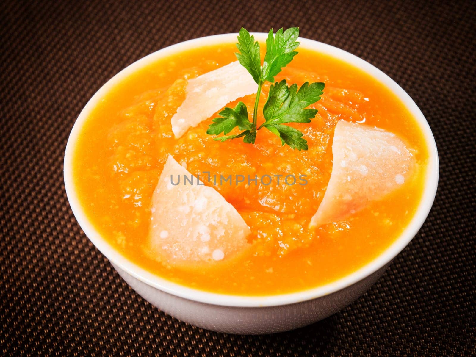 Carrot puree with parmesan cheese