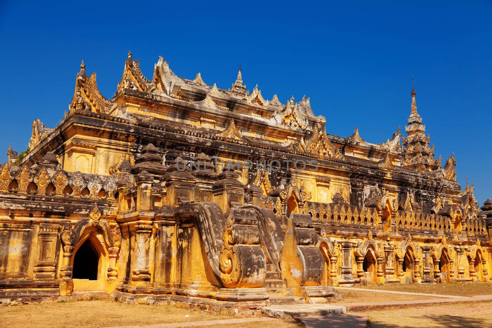 Mahaaungmye Bonzan - a brick and stucco.monastery also known as Ok Kyaung, Mingun, Myanmar