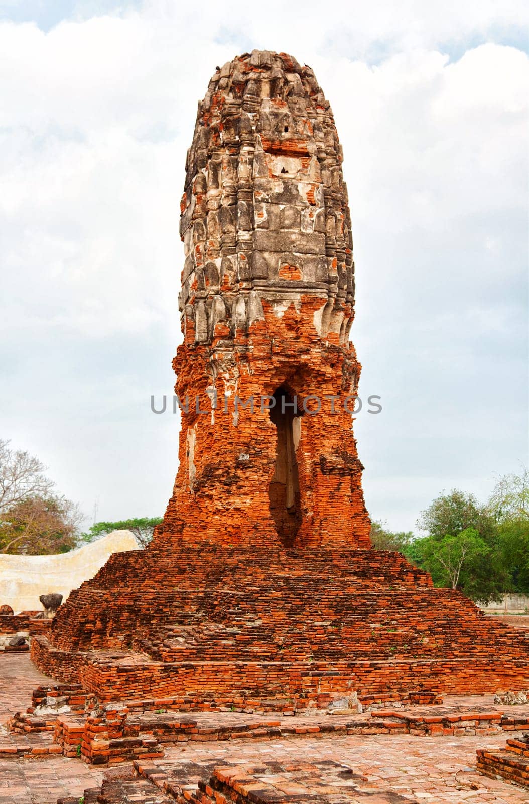 Close up of Wat Chaiwattanaram ruins, Ayuthaya, Thailand