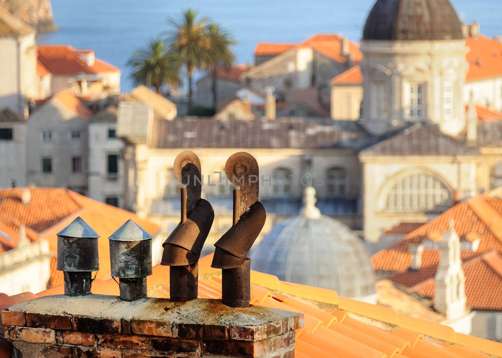 Chimney above the roofs of Dubrovnik