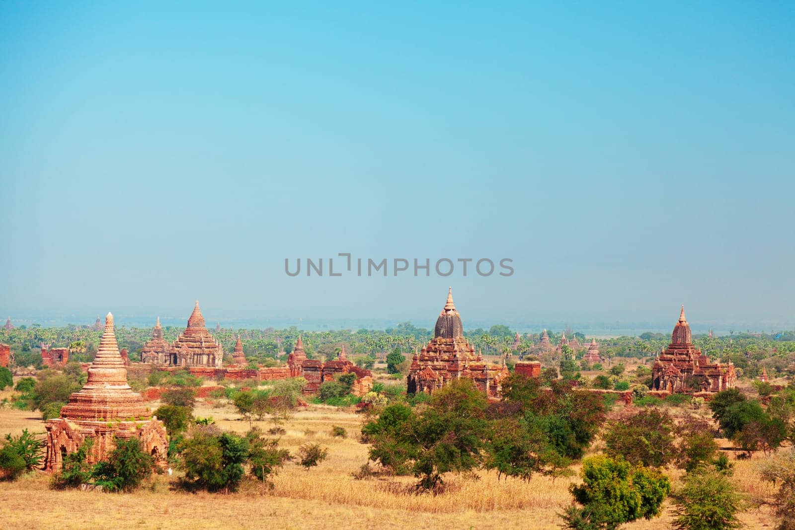 Pagodas in Bagan, Myanmar - valley with more than 2000 ancient pagodas
