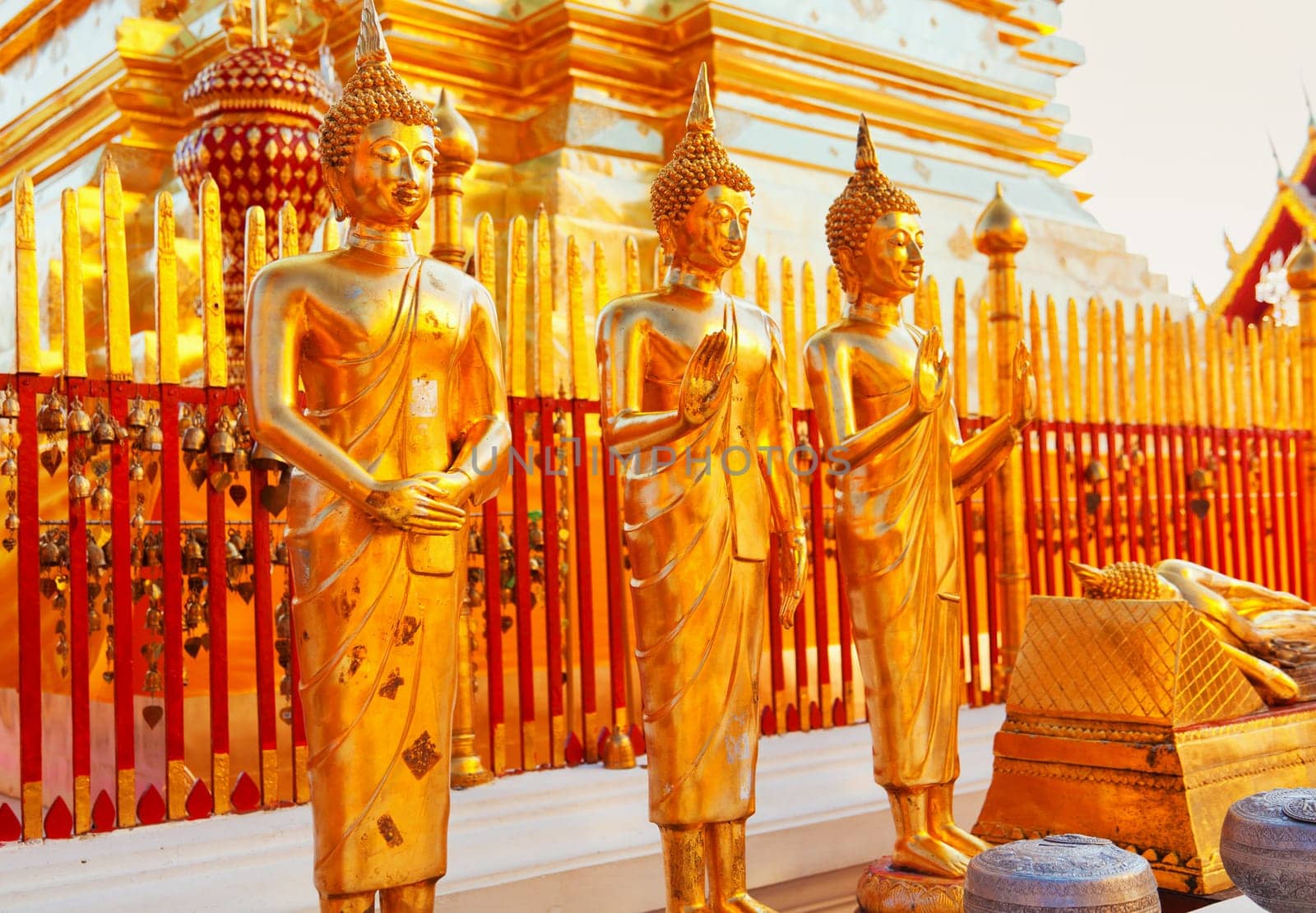Wat Phrathat Doi Suthep is a Theravada Buddhist temple in Chiang Mai Province, Thailand. The temple is often referred to as Doi Suthep although this is actually the name of the mountain it is located on. The temple is located 15 km from the city of Chiang Mai and is a sacred site to many Thai people.