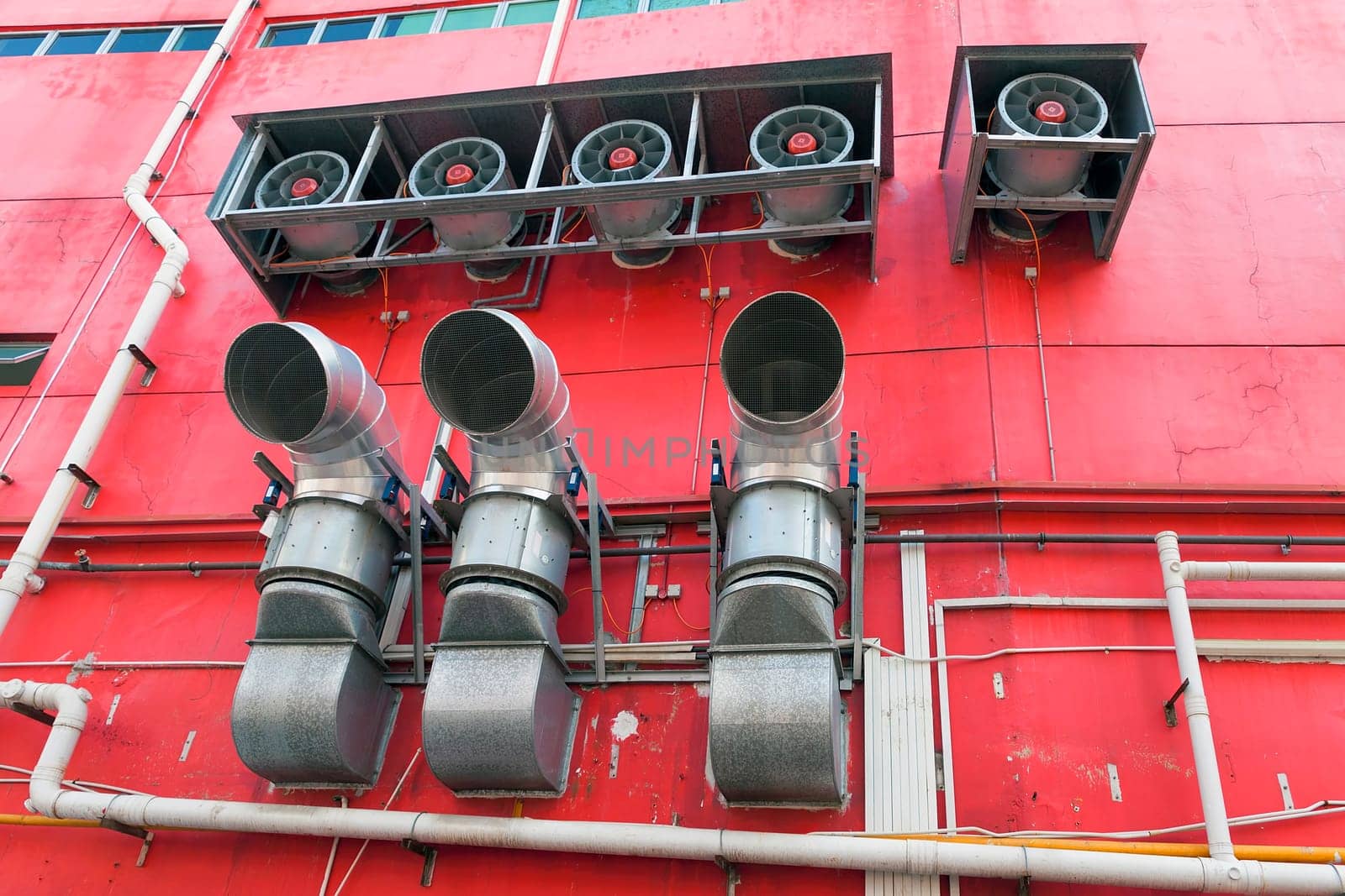 Building Commercial HVAC Heating and Cooling System Exhaust Fans and Vents