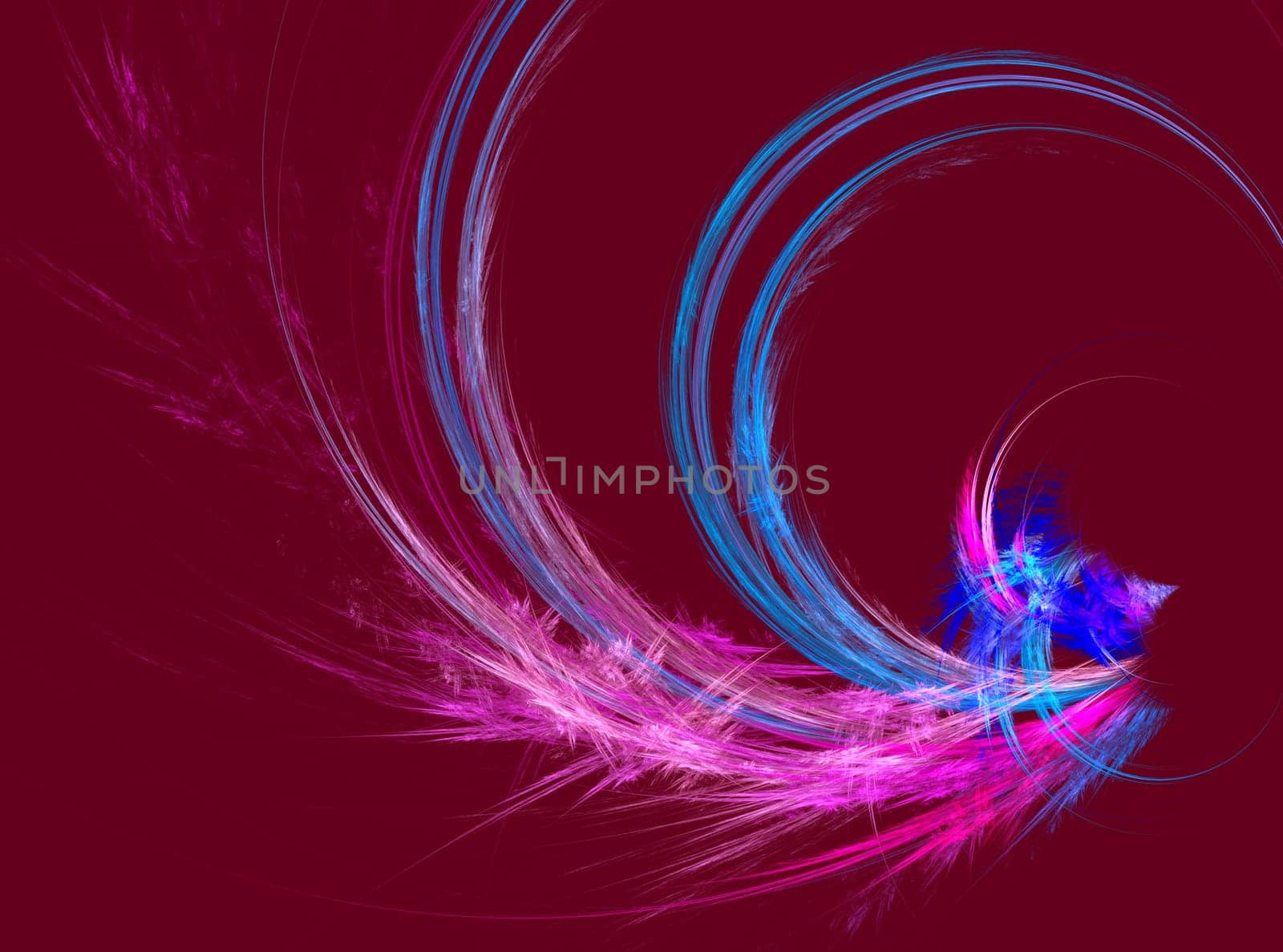 Abstract design made of fractal textures on dark red background