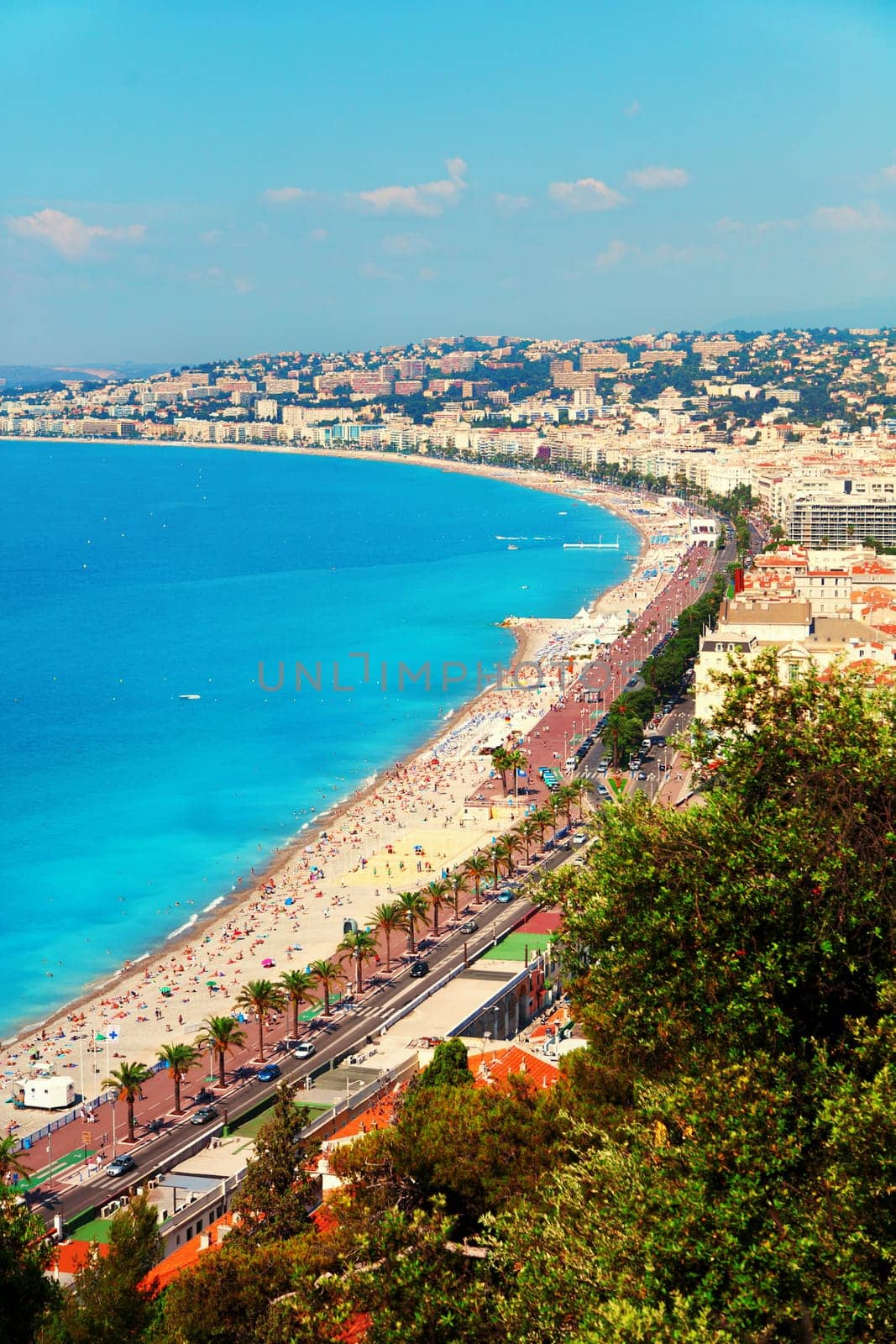 Nice, French Riviera viewed from the high Castle Hill