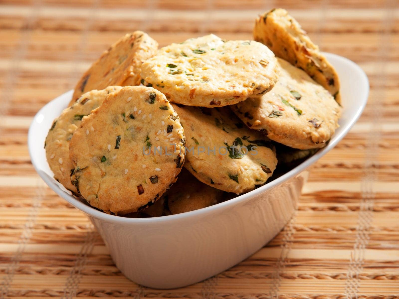 Salty cookies with herbs