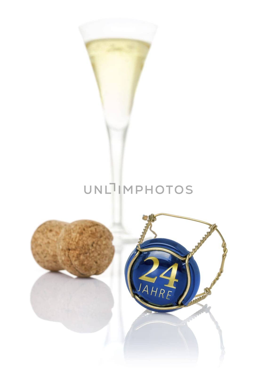 Champagne lid with the inscription 24 years