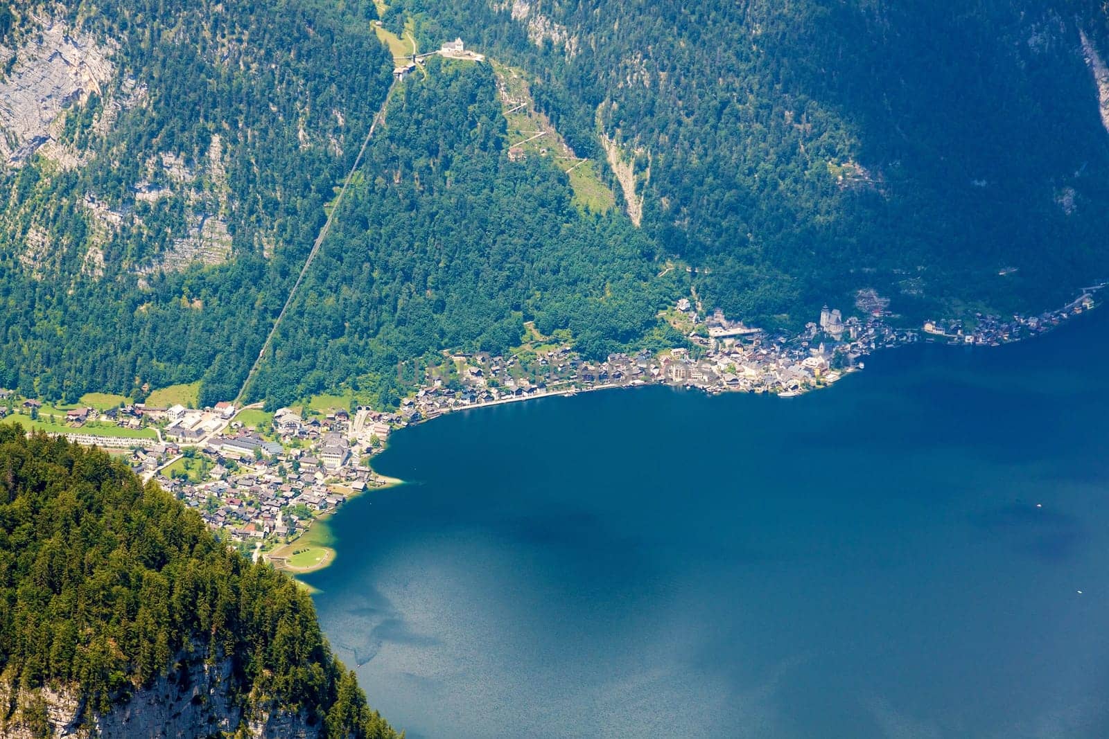 Lake Hallstatt / Village of Hallstatt - view from Dachstein-Krippenstein
