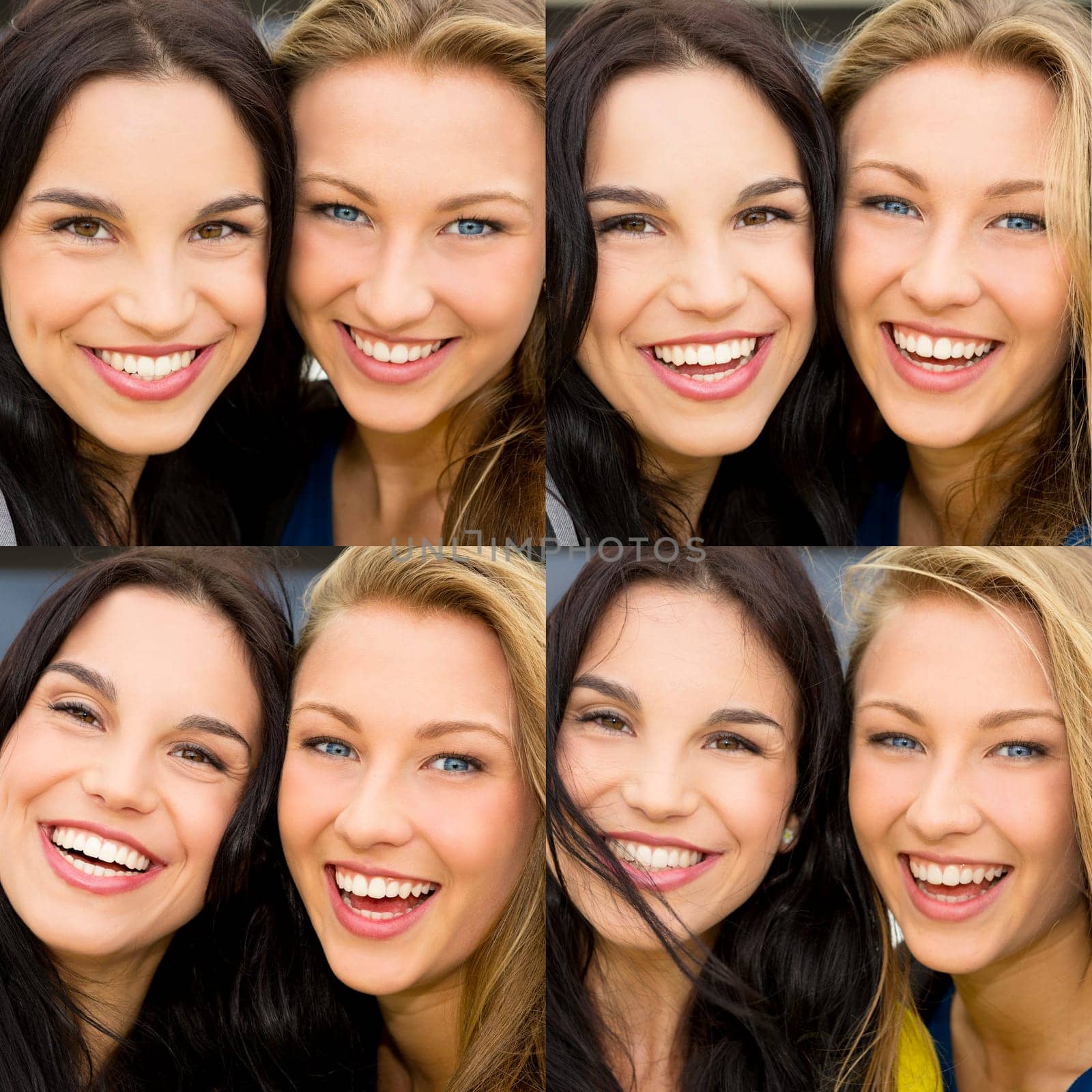 Portrait of a beautiful two young girls smiling