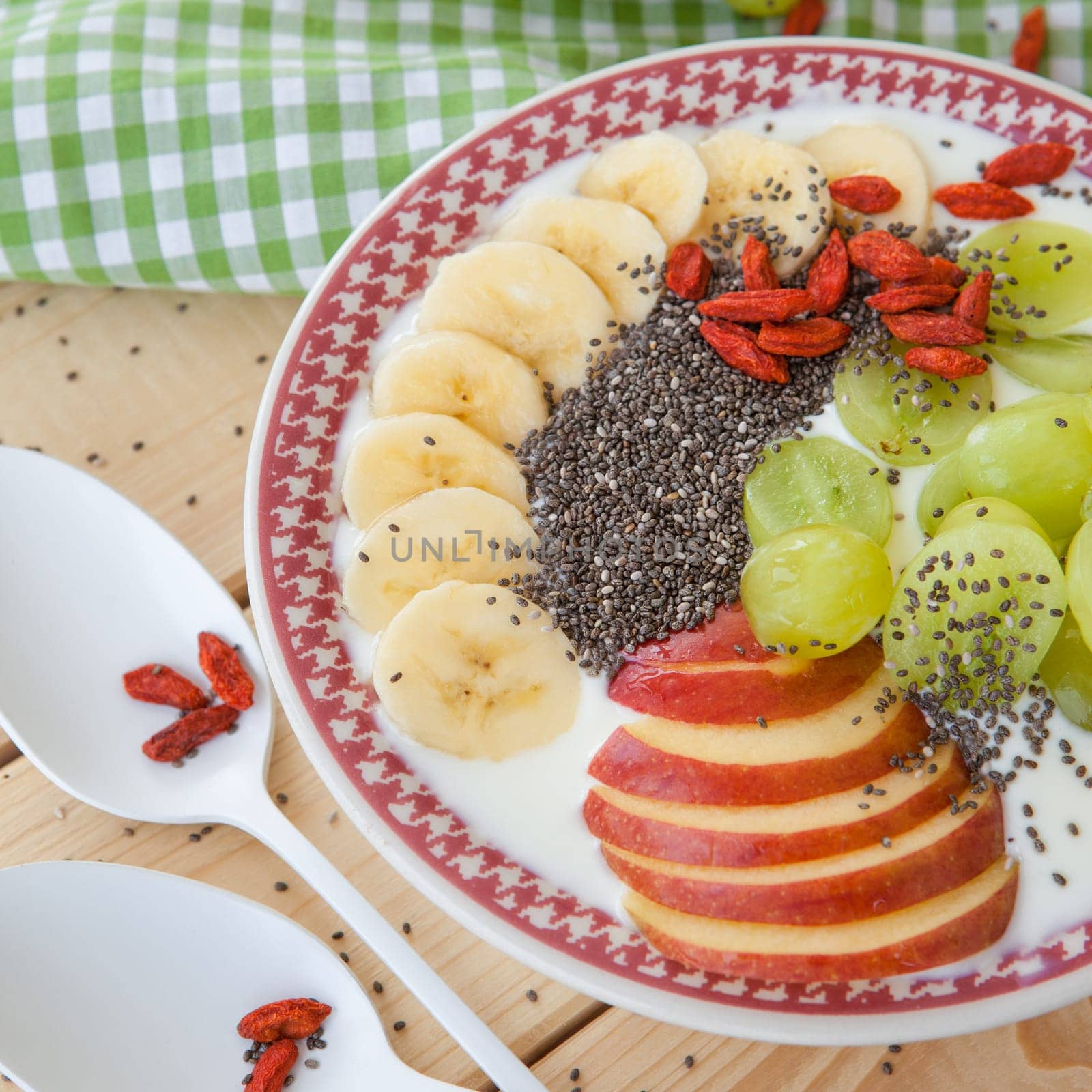 Smoothie Bowl with fresh fruit and chia seeds