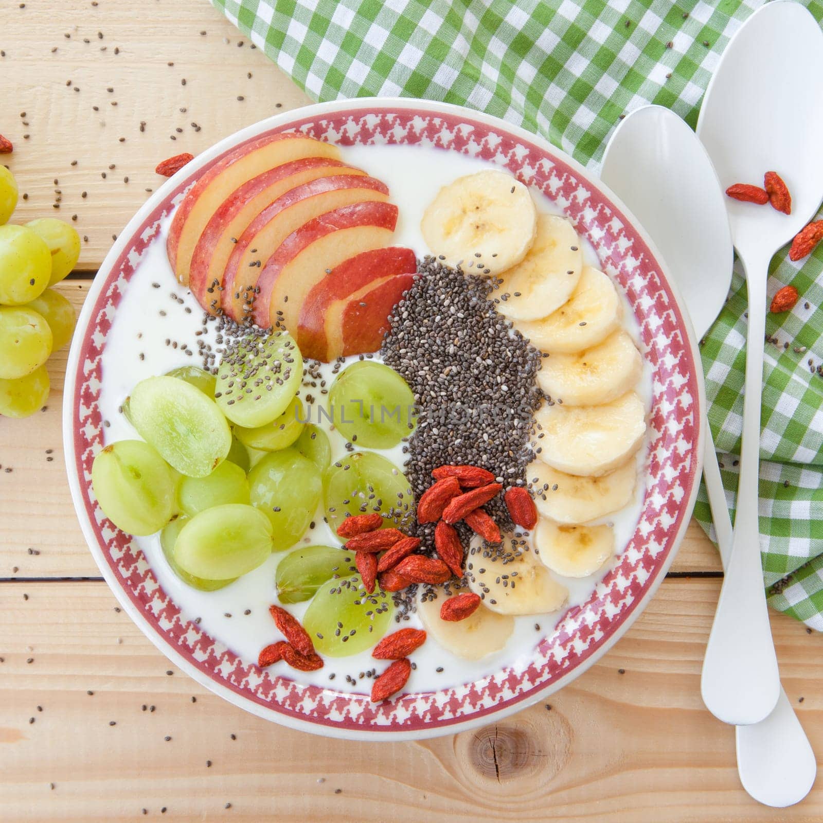 Smoothie Bowl with fresh fruit and chia seeds