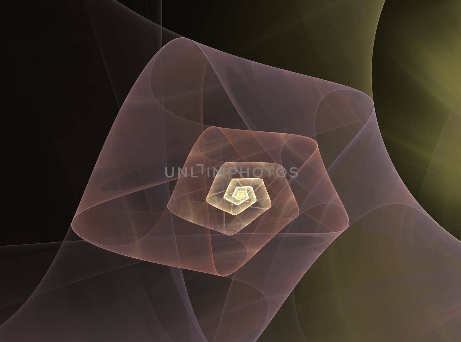 abstract fractal spiral pattern on black background