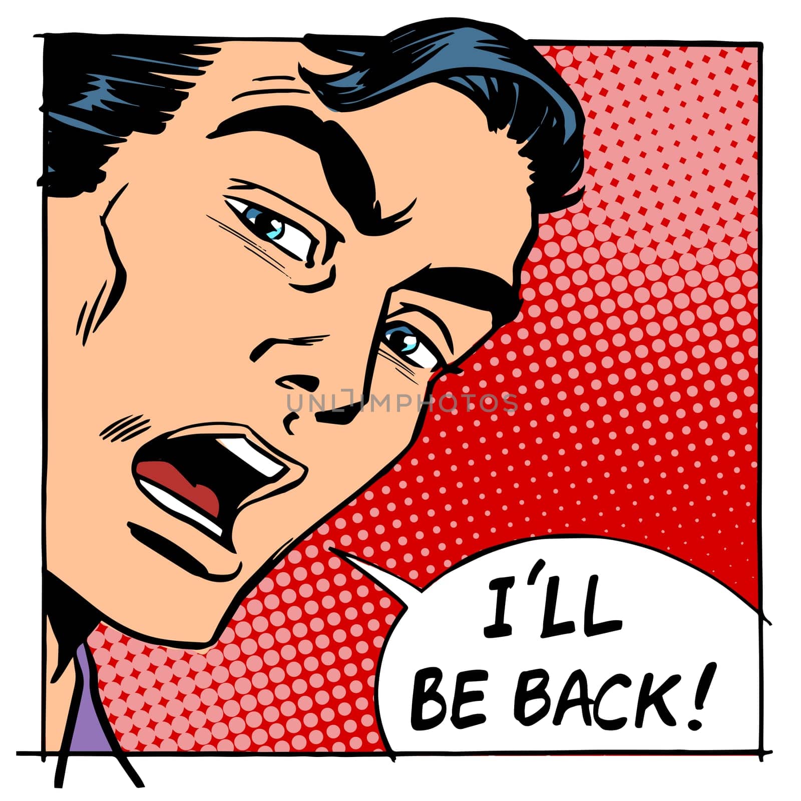I will be back male person protagonist. Retro style