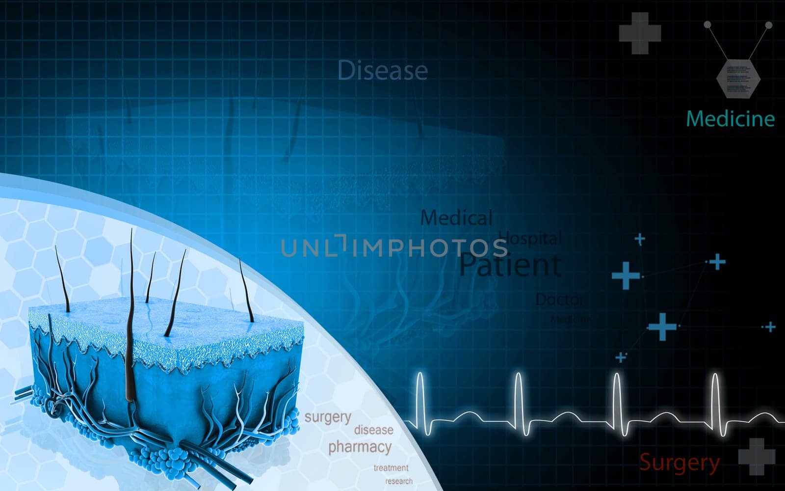 Digital illustration of Skin in colour background