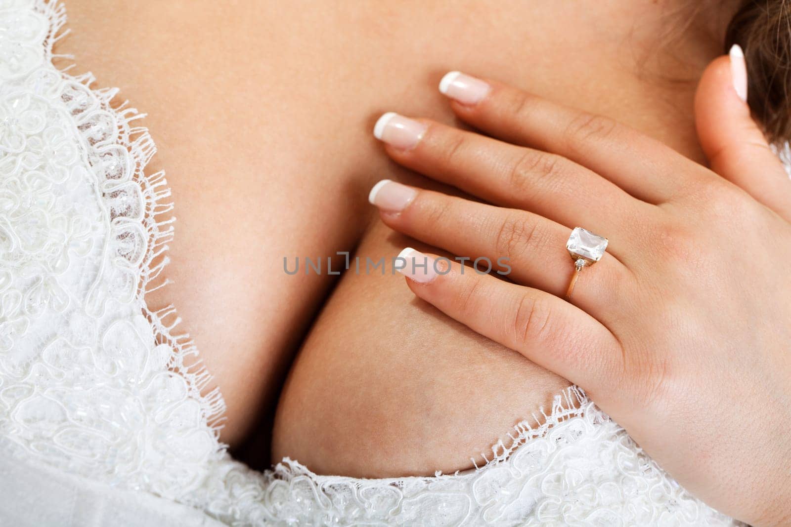 Young bride isolated on white background