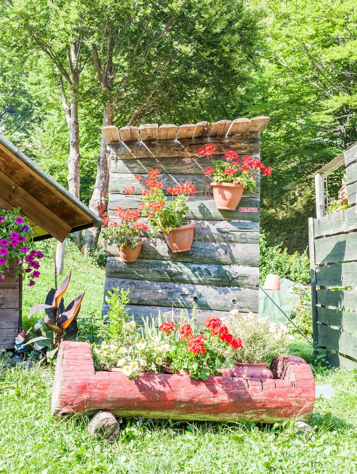 A nice way to decorate and flavor an outdoor toilet