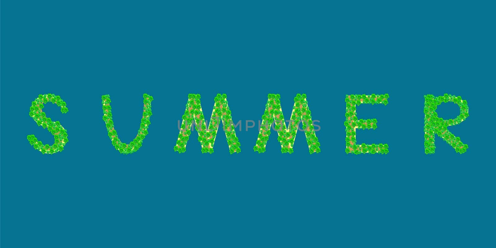 summer Tropical Islands that form the text