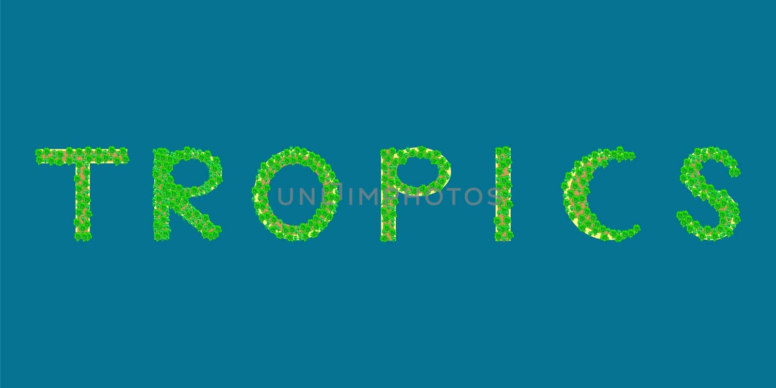 tropics Tropical Islands that form the text