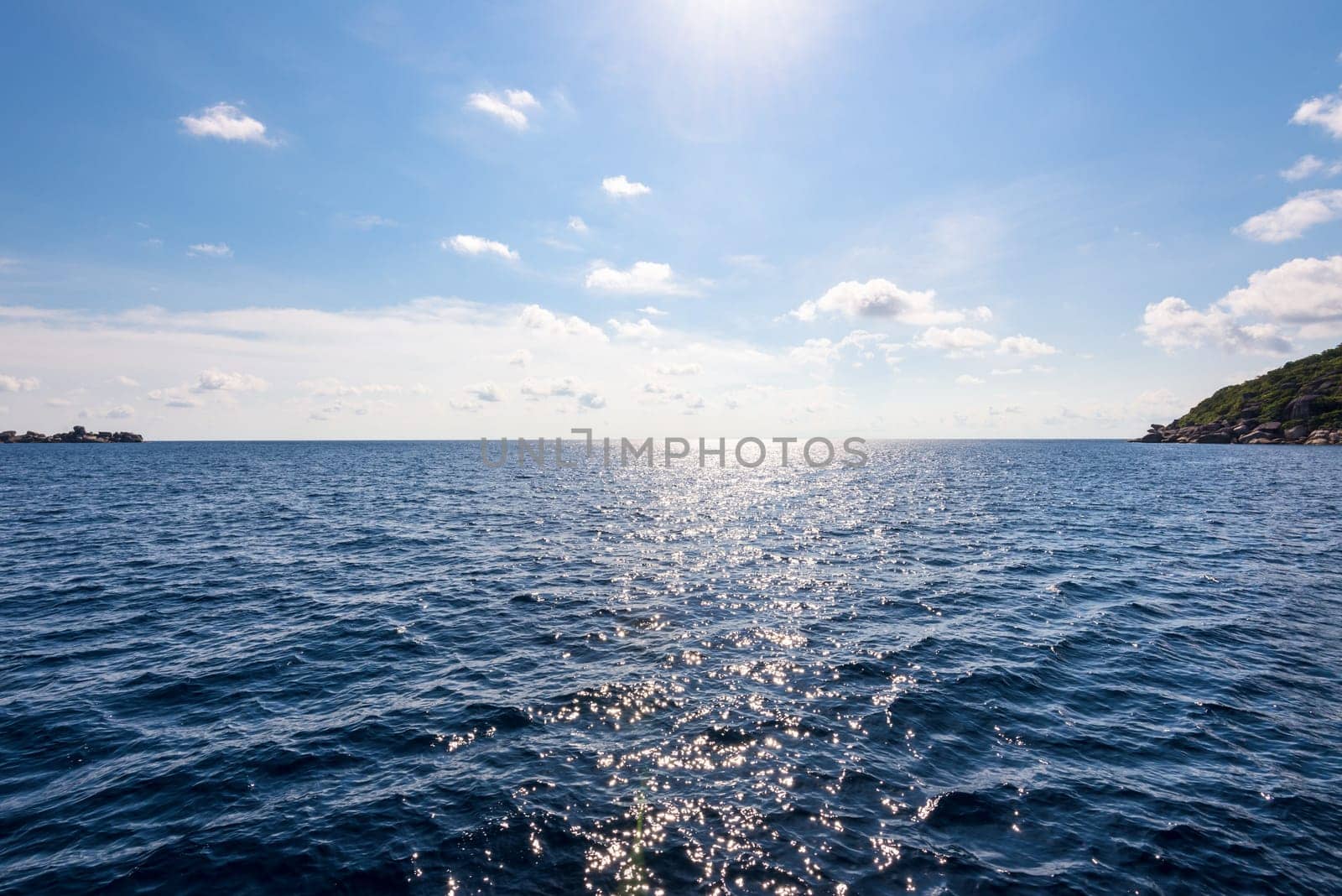 Beautiful landscape of sky over the blue sea in summer at Mu Koh Similan National Park, Phang Nga Province, Thailand