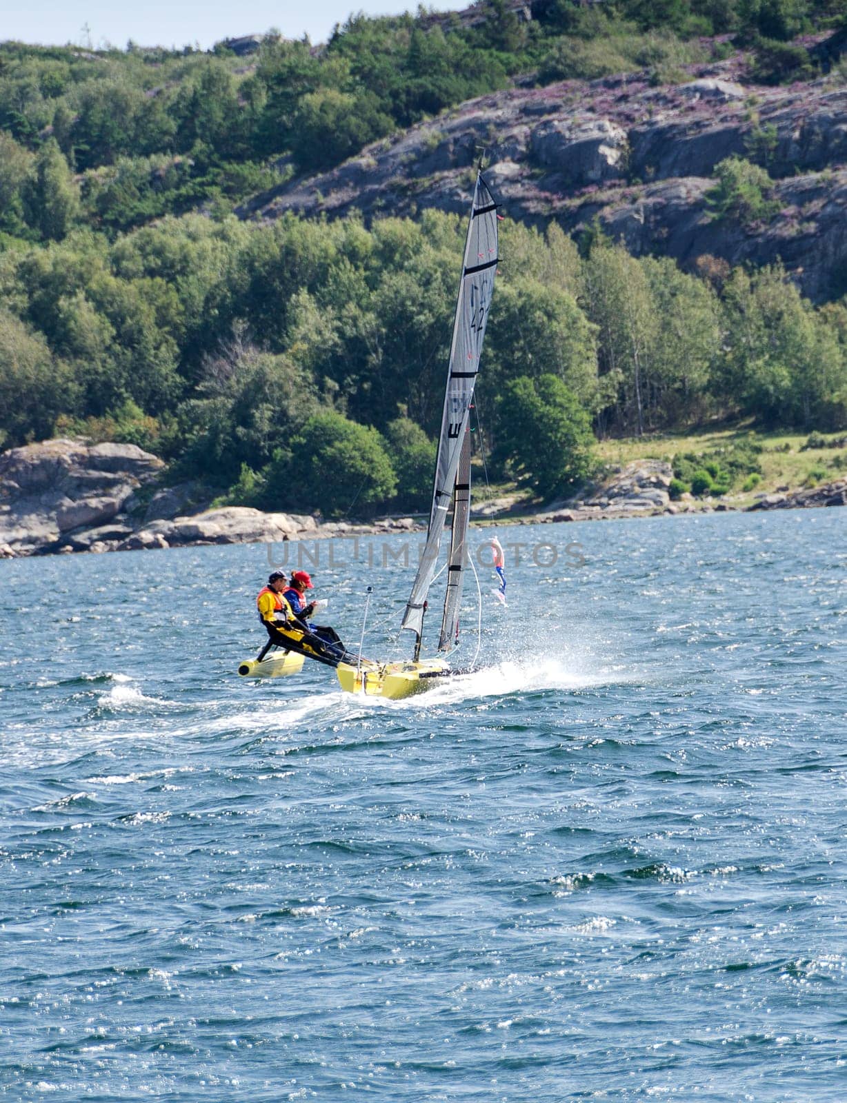 compettion with sailboat on swedish westcoast this is a catamaran