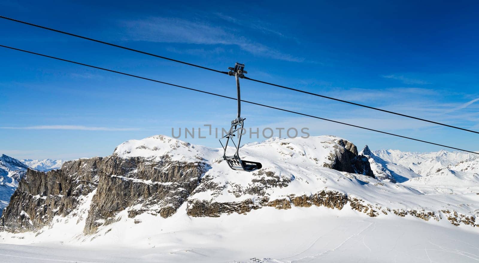 Llandscape and ski resort in French Alps,Tignes, Le Clavet, Tarentaise, France