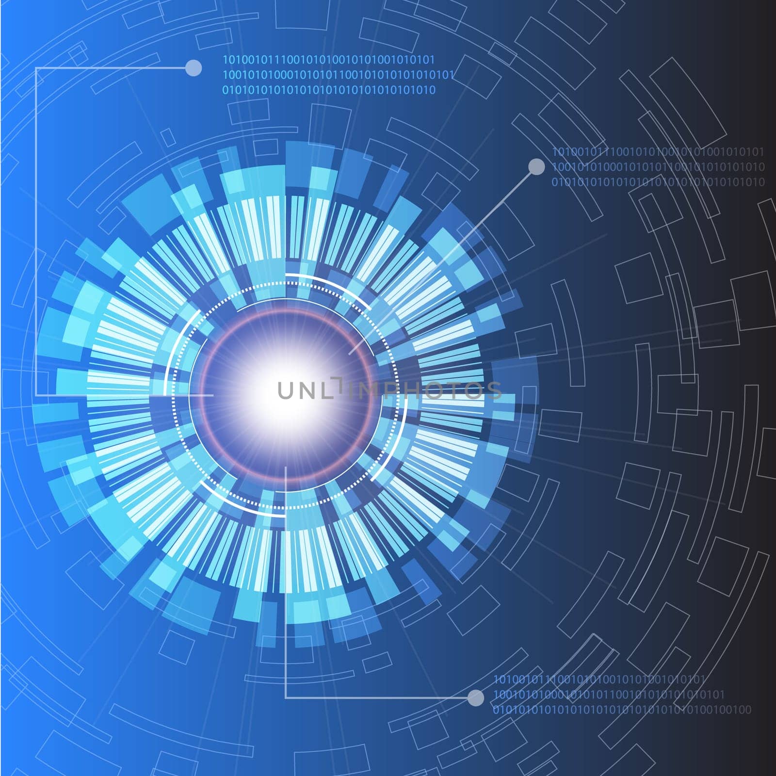 Abstract Blue Light Technology Background vector