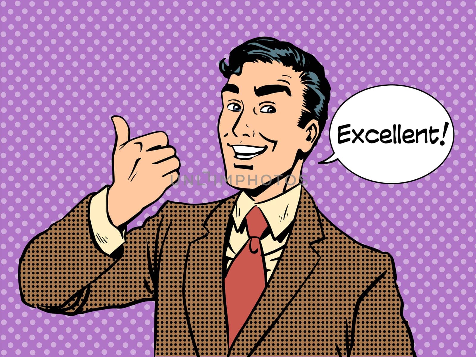 excellent businessman success concept retro style pop art