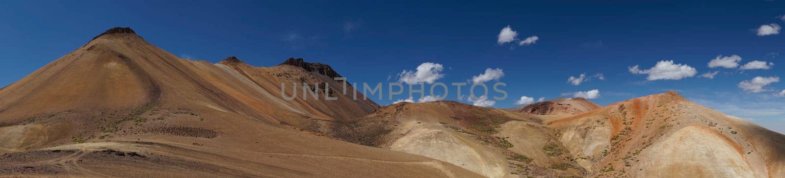 Colourful desert landscape in Lauca National Park set in the altiplano of northern Chile