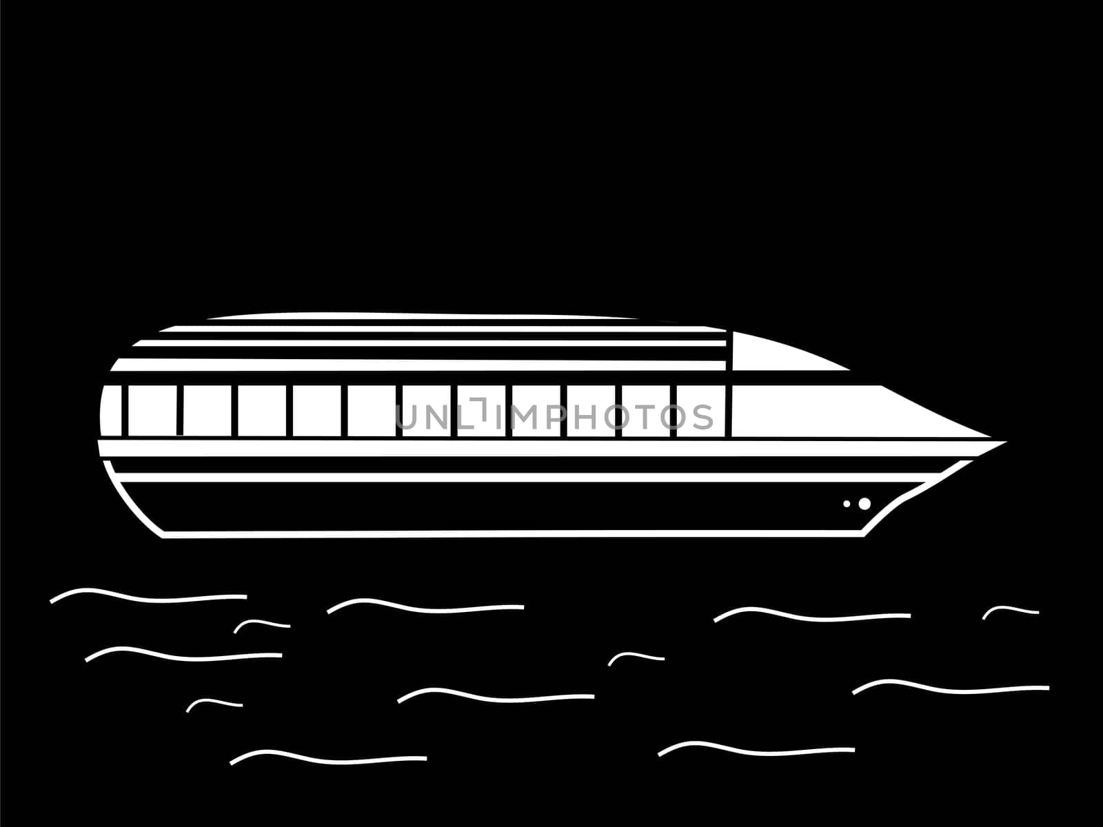 High speed passenger water white black vehicle travel cruise sign symbol icon