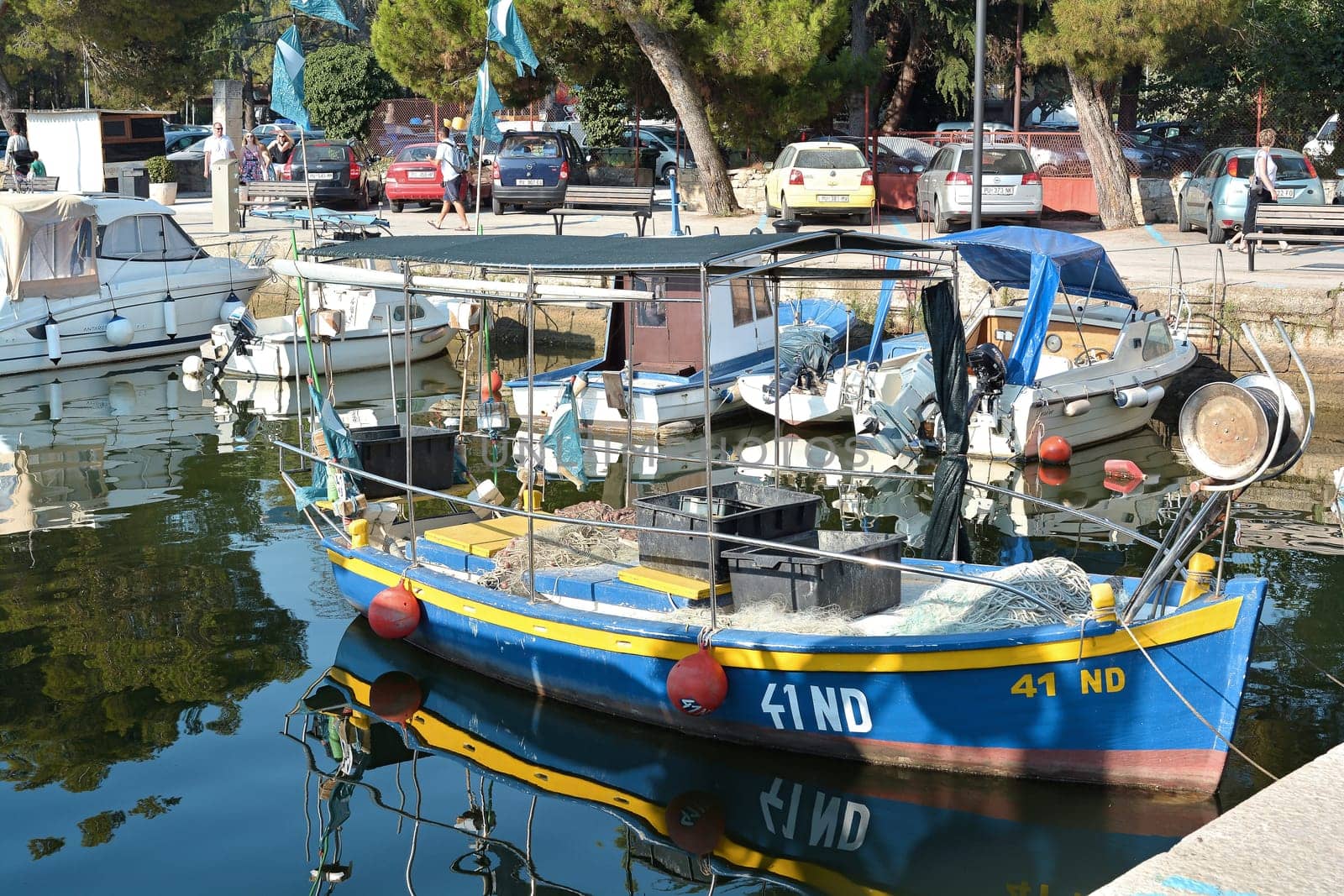 Fishing boat in the port of Novigrad in Croatia