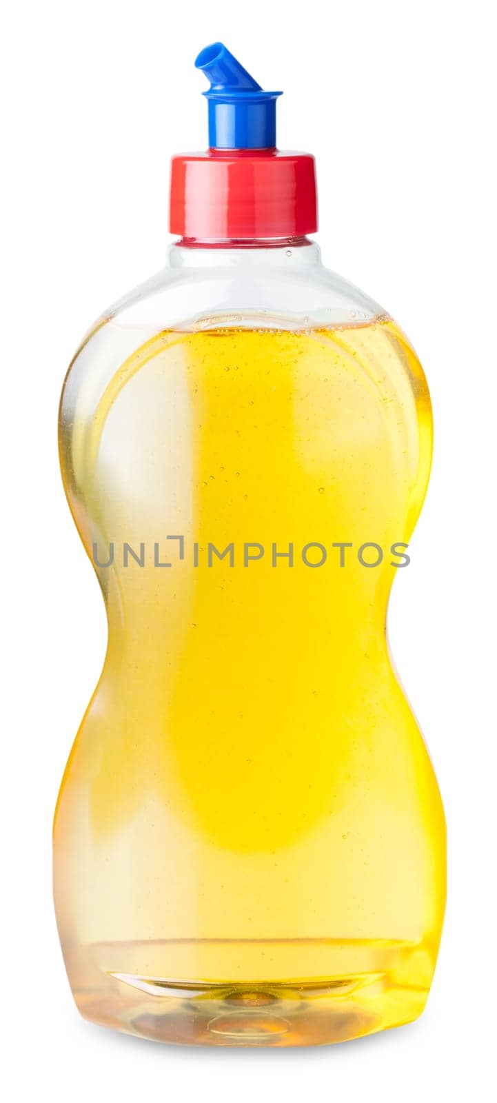 Dishes dishwashing liquid on a white background