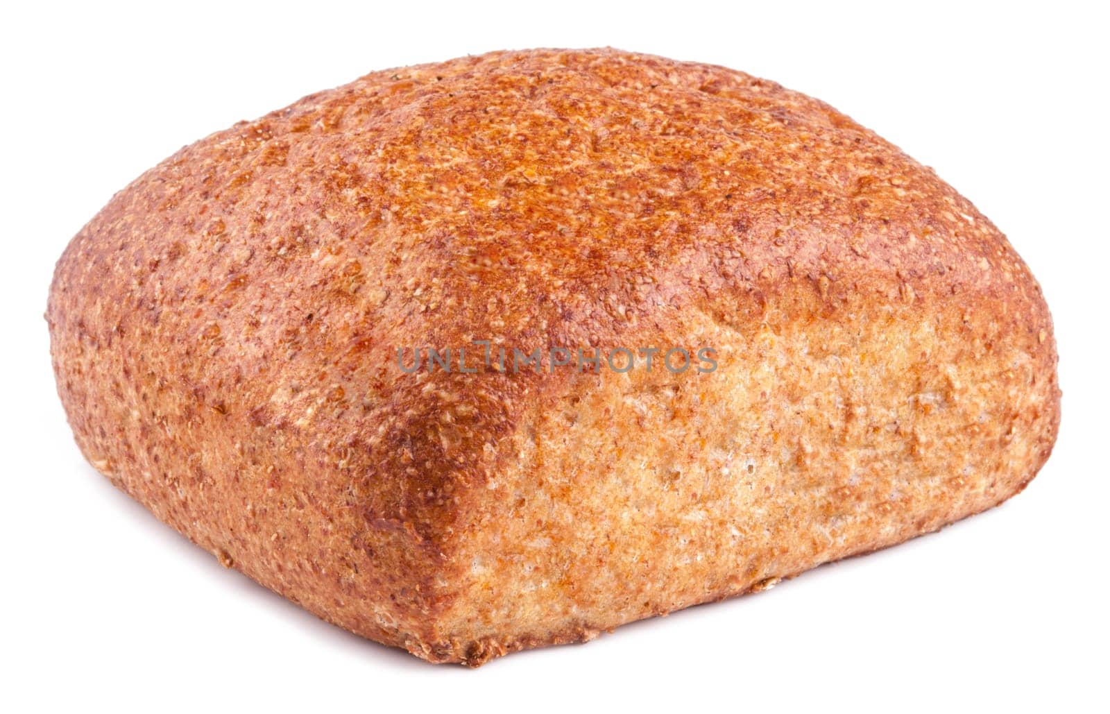 Whole grain buns on white background