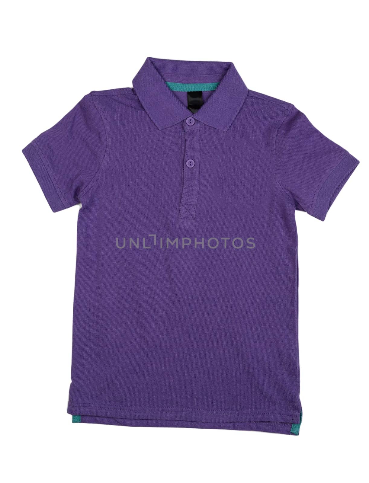 Purple polo shirt. Isolate on white.