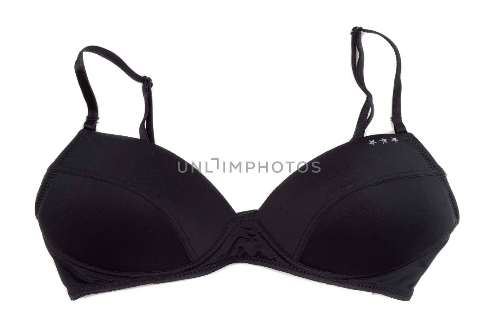 Black bra isolated on white background.