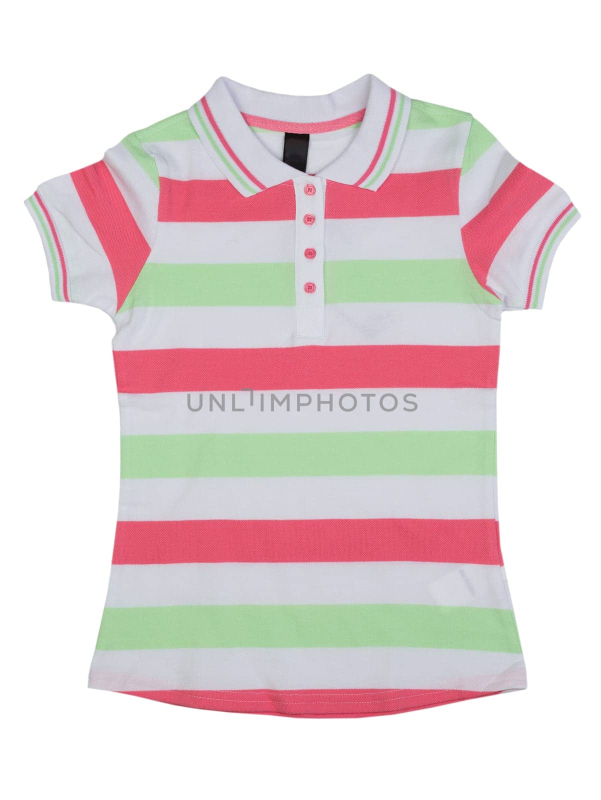 Striped polo shirt color. Isolate on white.