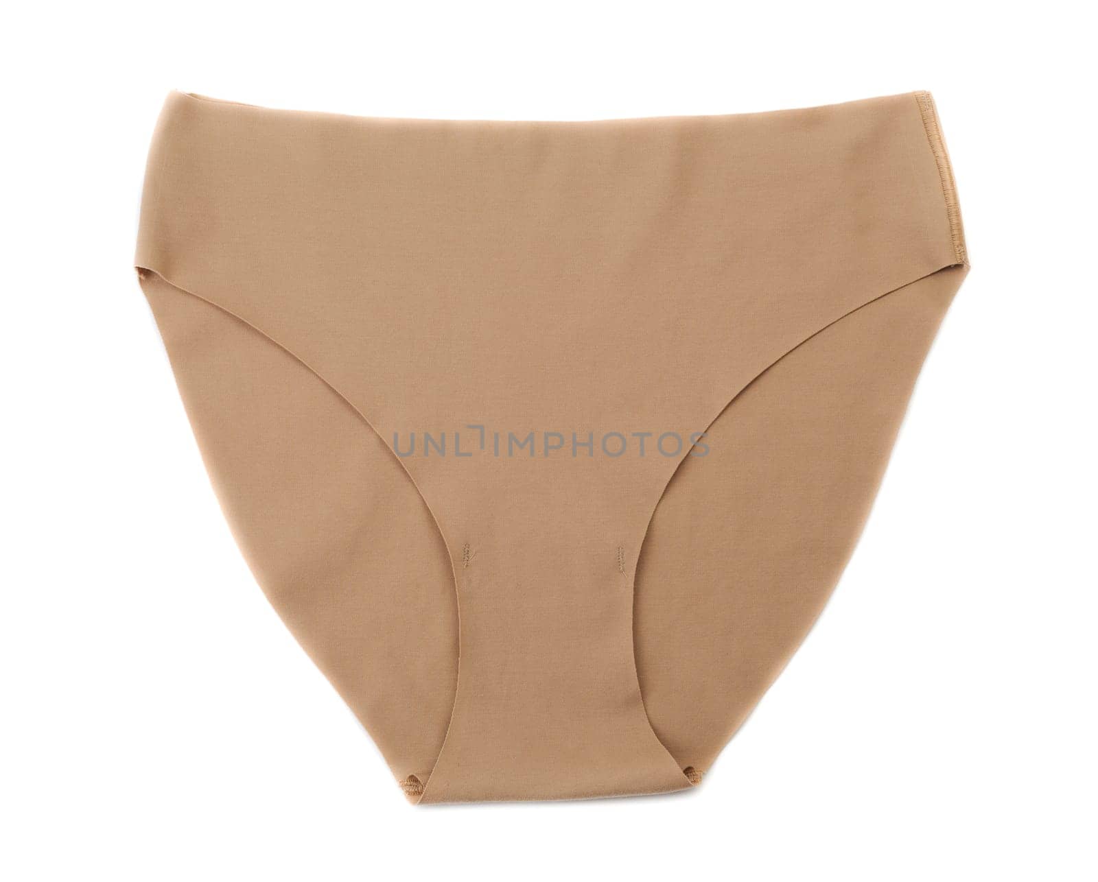 Beige cotton seamless panties. Isolate on white.