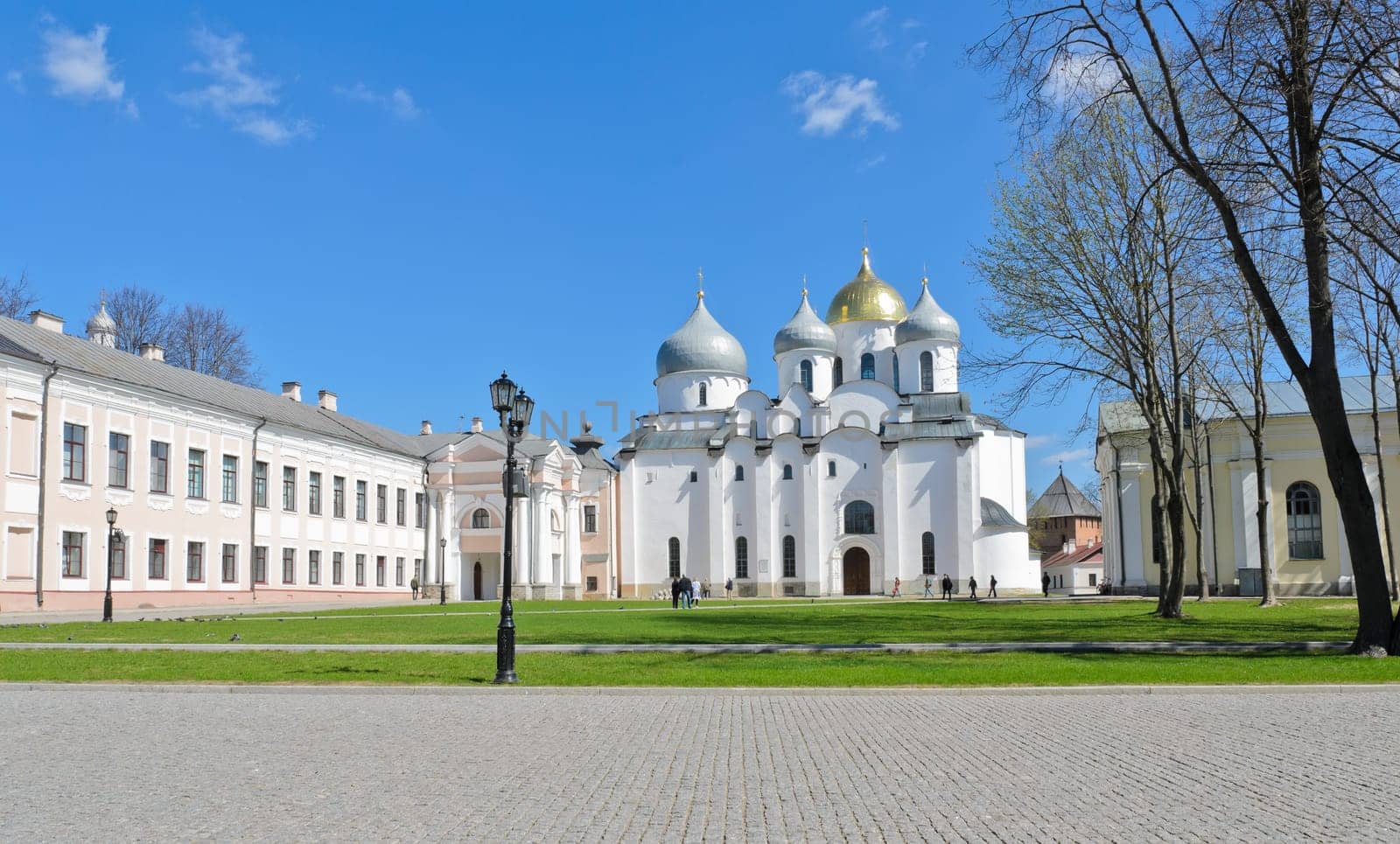 St. Sophia cathedral in sunny day at Novgorod Kremlin, Veliky Novgorod, Russia