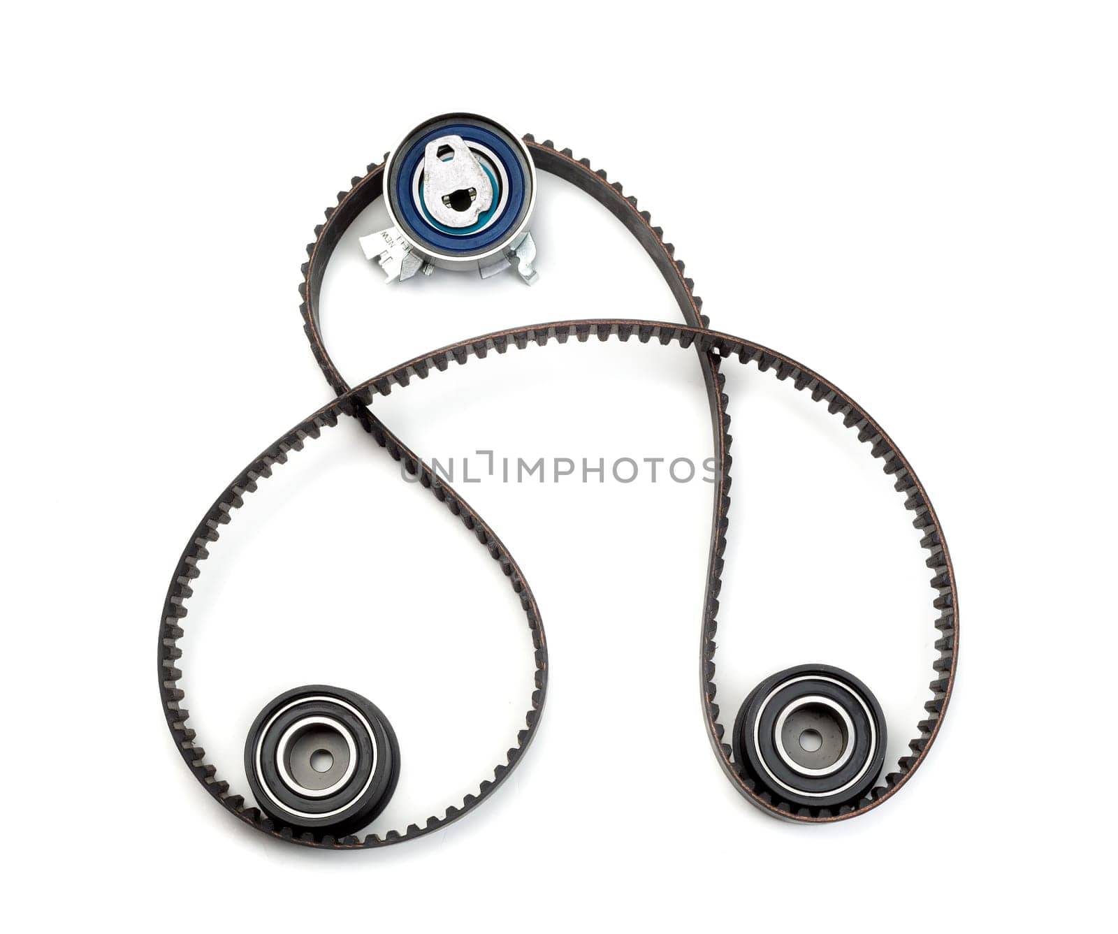 Still Life Belt and roller. Isolate on white background.