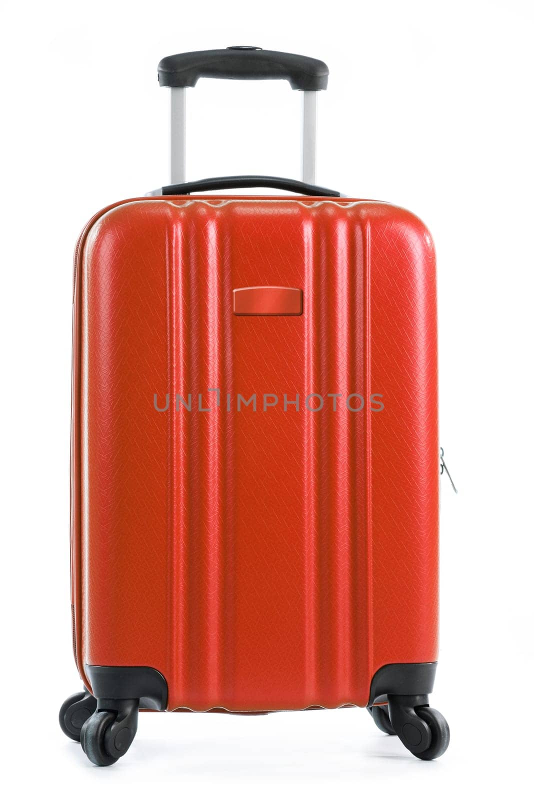 Travel suitcase isolated on white background.