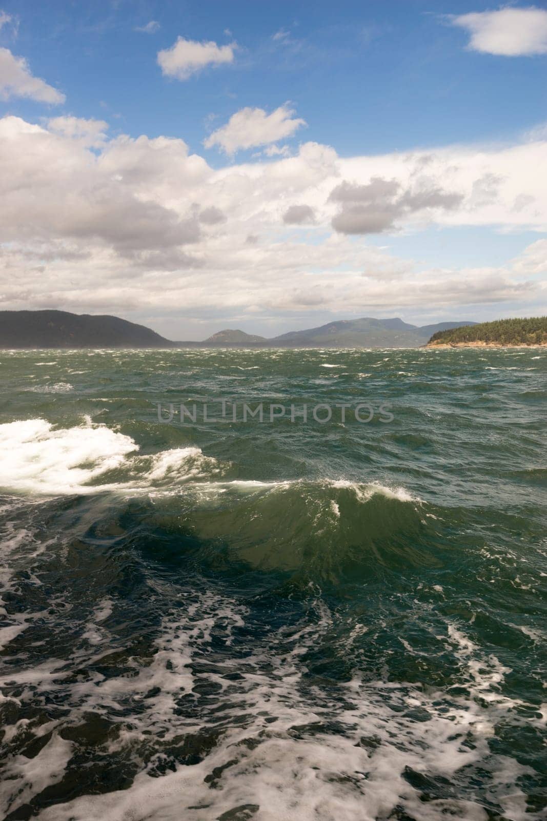 The Pacific Ocean surges and rolls before a storm