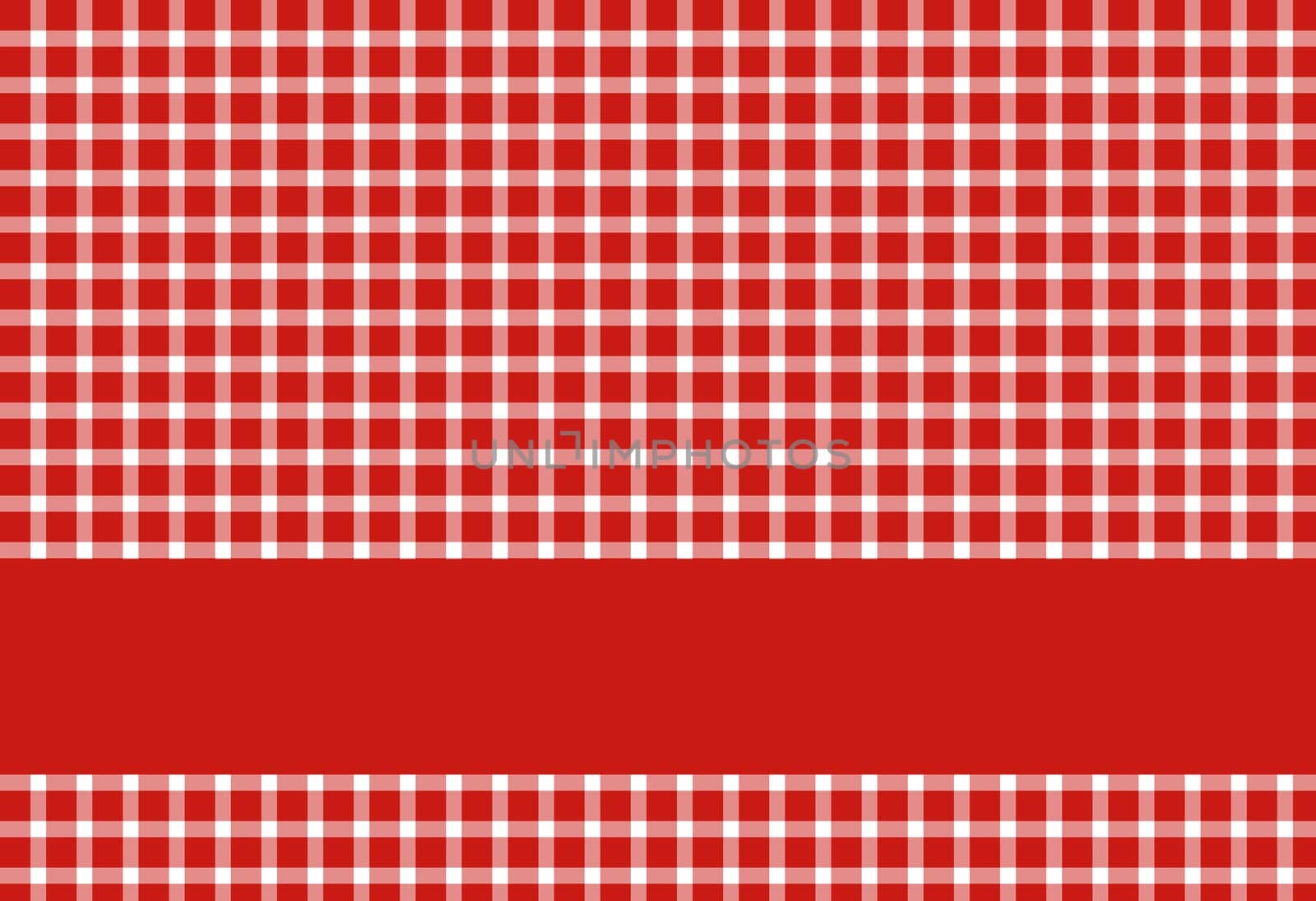 Tablecloth red white checkered with stripes for text