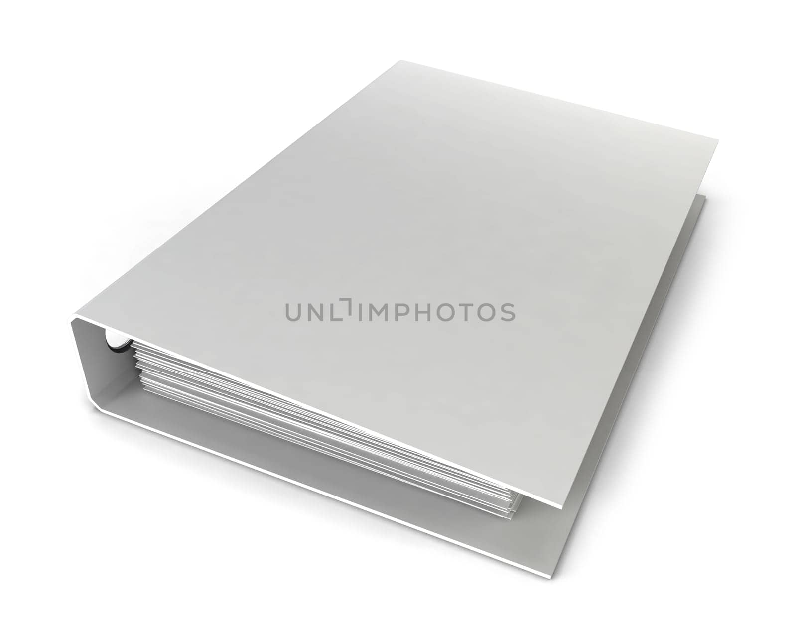 White binder. 3d illustration isolated on white background